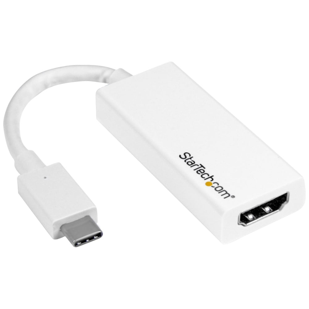 StarTech.com Adaptador USB-C a HDMI - Conversor USB Type C para MacBook, Chromebook y otros dispositivos con USB C - 4K 60Hz - Blanco - High Speed - adaptador de vídeo - 24 pin USB-C macho a HDMI hembra - 15 cm - blanco - compatibilidad con 4K · CDP2HD4K60W