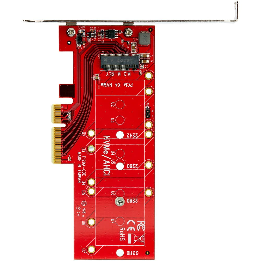 StarTech.com Adaptador PCI Express 3.0 x4 a M.2 para SSD - NGFF AHCI o NVMe - Adaptador de interfaz - M.2 - Expansion Slot to M.2 - M.2 Card - PCIe x4 - rojo - para P/N: BNDTB10GI, BNDTB210GSFP, BNDTB310GNDP, BNDTB410GSFP, BNDTB4M2E1, BNDTBUSB3142 · PEX4M2E1