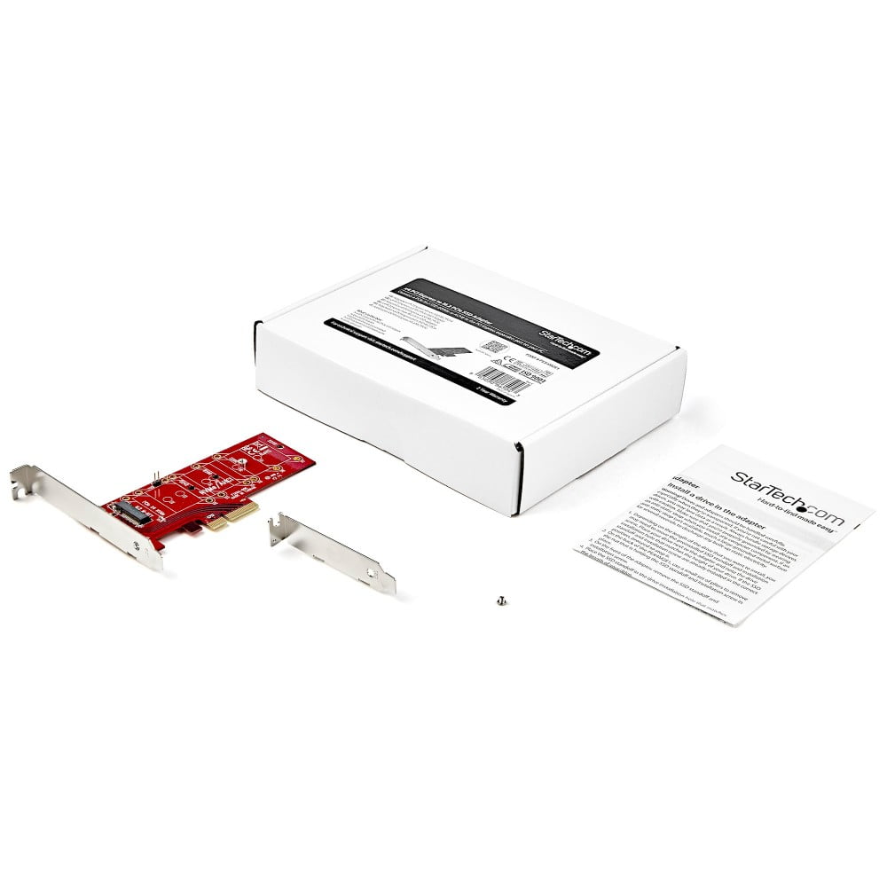 StarTech.com Adaptador PCI Express 3.0 x4 a M.2 para SSD - NGFF AHCI o NVMe - Adaptador de interfaz - M.2 - Expansion Slot to M.2 - M.2 Card - PCIe x4 - rojo - para P/N: BNDTB10GI, BNDTB210GSFP, BNDTB310GNDP, BNDTB410GSFP, BNDTB4M2E1, BNDTBUSB3142 · PEX4M2E1
