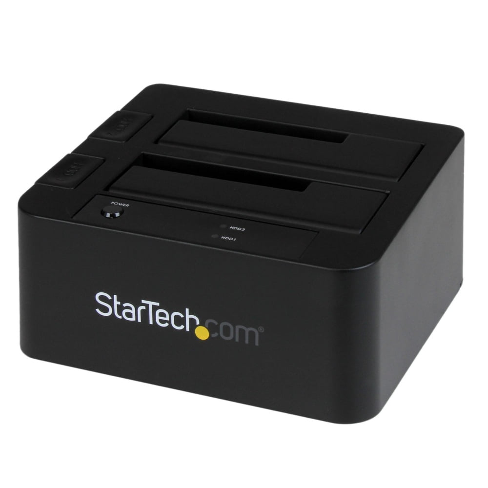 StarTech.com Dual-Bay USB 3.0 eSATA to SATA Hard Drive Docking Station, USB Hard Drive Dock, External 2.53.5 SATA IIIIII, SSDHDD Docking Station, Hot-Swap Hard Drive Bays - Top-Loading - Controlador de almacenamiento - 2.5", 3.5" - SATA 6Gb/s - eSATA 6Gb/s, USB 3.0 - negro - para P/N: SVA12M5NA · SDOCK2U33EB