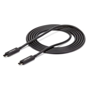 StarTech.com Cable de 2m Thunderbolt 3 USB C (40 Gbps) - Cable Compatible con Thunderbolt y USB - Cable Thunderbolt - 24 pin USB-C (M) a 24 pin USB-C (M) - Thunderbolt 3 / USB / DisplayPort - 2 m - compatibilidad con 4K - negro - para P/N: CDP2HDUACP, CDP2HDUACPW, TB33A1C, TBDOCKHDPBC · TBLT3MM2MA