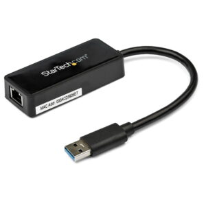 StarTech.com Adaptador Tarjeta de Red NIC Externa USB 3.0 1 Puerto Gigabit Ethernet RJ45 y 1 Puerto USB Super Speed - Cable - Negro - Adaptador de red - USB 3.0 - Gigabit Ethernet - negro - para P/N: TB33A1C · USB31000SPTB