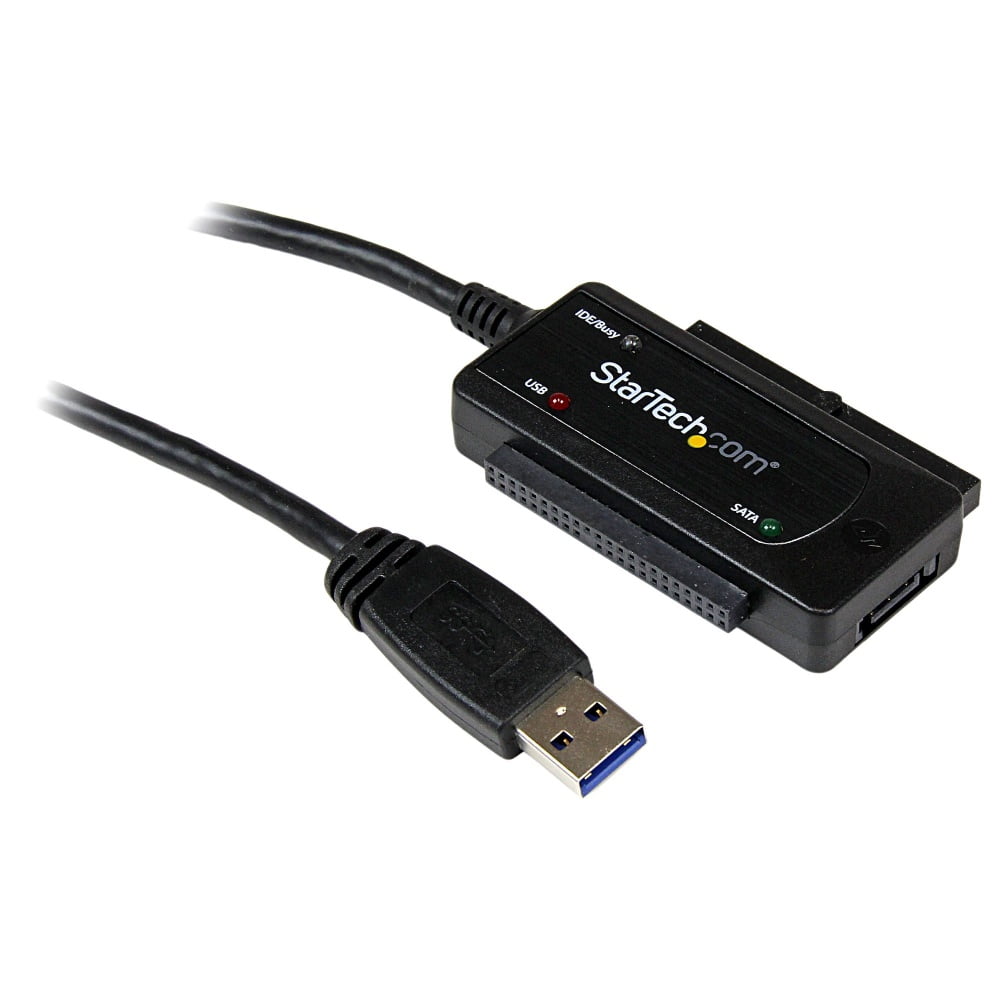 StarTech.com Adaptador Convertidor SATA IDE 2,5 3,5 a USB 3.0 Super Speed para Disco Duro HDD - Serial ATA USB A - Controlador de almacenamiento - ATA / SATA - USB 3.0 - negro - para P/N: PEXUSB3S42V, PEXUSB3S44V · USB3SSATAIDE