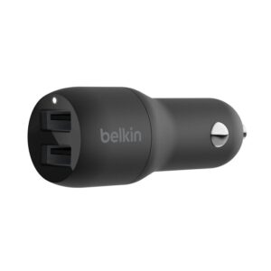Belkin Boost Charge, Cargador de carro doble USB, 24W, 4.8A · CCB001btBK