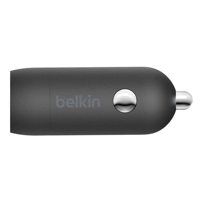 Belkin BoostCharge, Cargador de carro USB-C + cable USB-C a Lightning, 30W · CCA004bt1MBK-B5