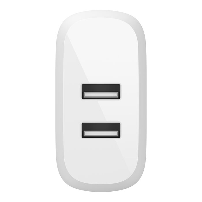 Belkin BoostCharge, Cargador doble de pared USB-A + Cable USB-A a USB-C, 24 W · WCE001dq1MWH