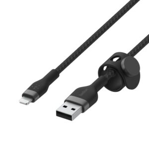 Belkin BoostCharge Pro Flex, Cable trenzado USB-A a Lightning, (1 m, negro) · CAA010bt1MBK