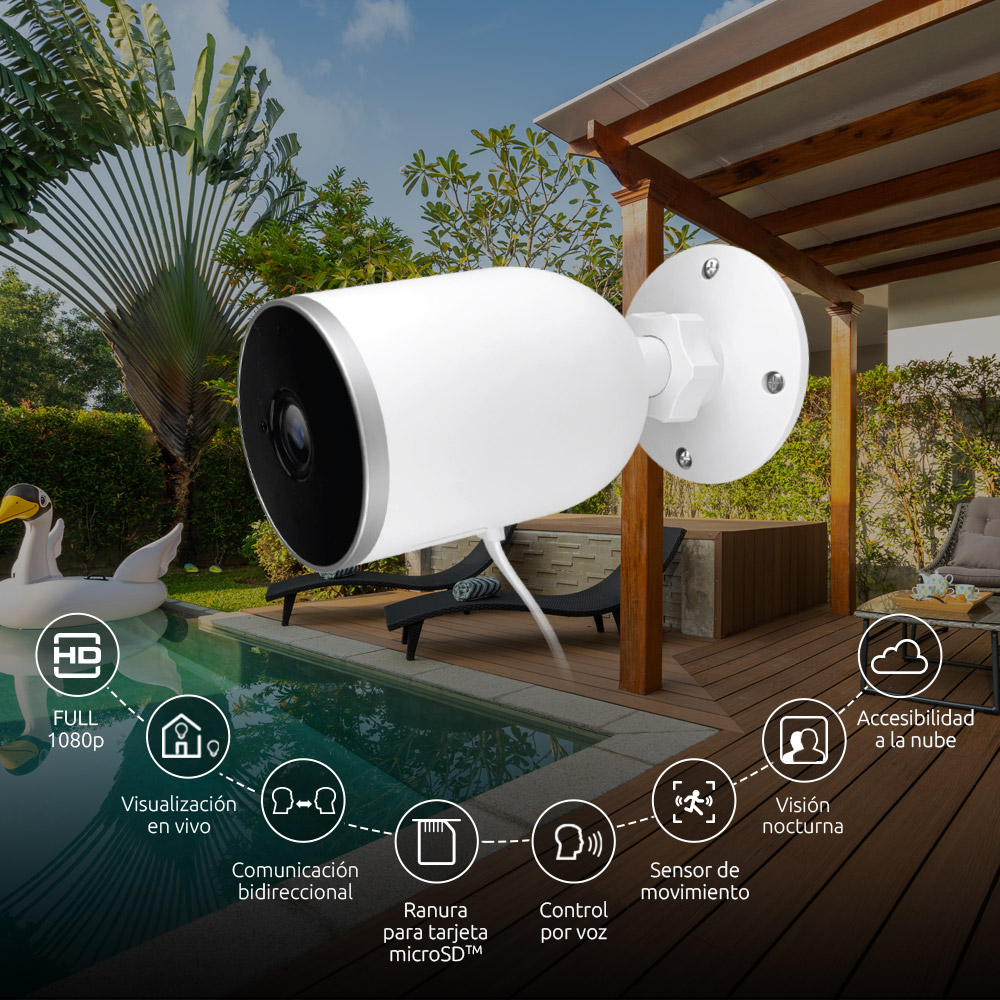 Nexxt Home, Cámara FULL HD para interior/exterior, WiFi, 3 m · NHC-O610