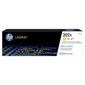 HP 202X, Cartucho de tóner de Alto rendimiento para Color LaserJet Pro, Amarillo · CF502X