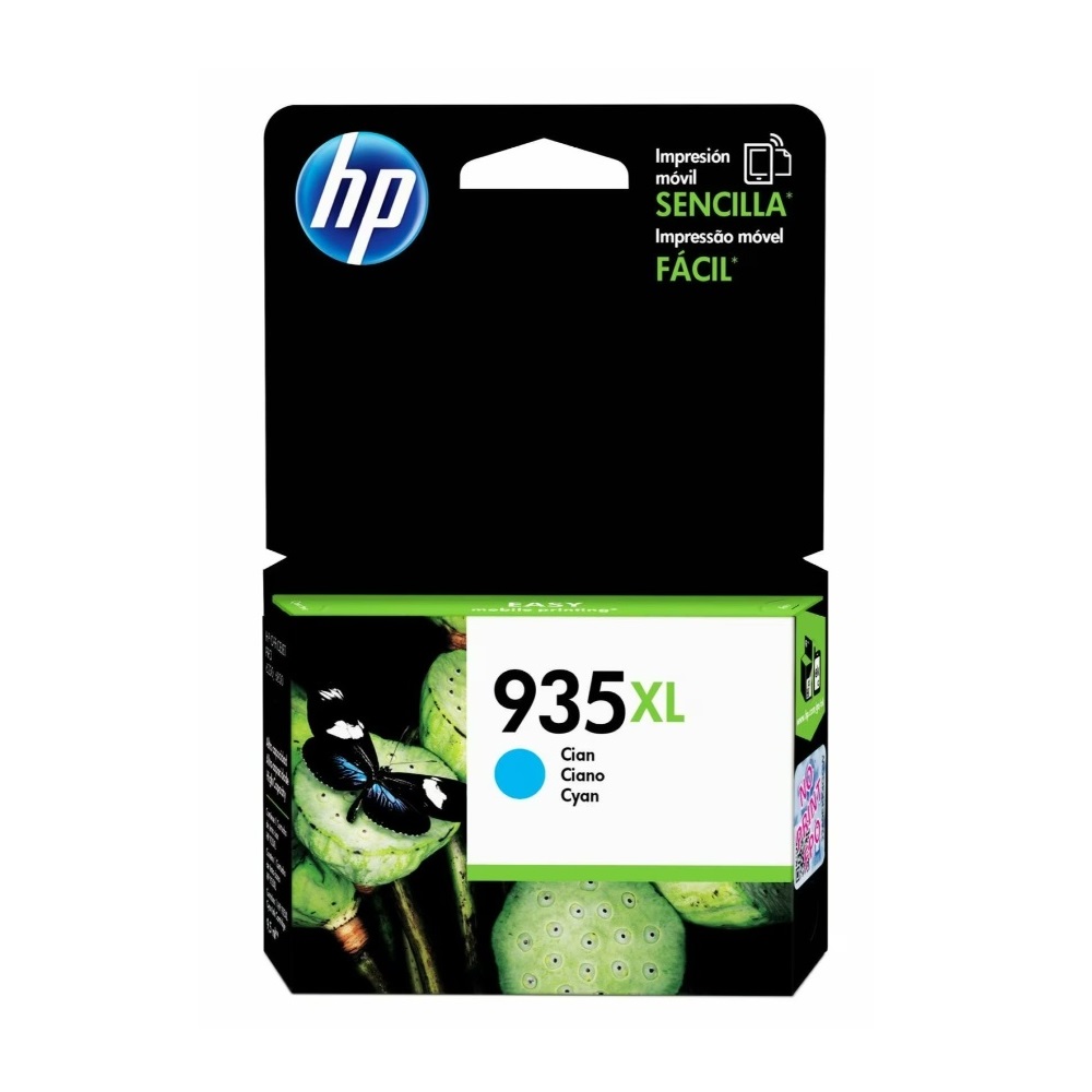 HP 935XL, Cartucho de tinta de alto rendimiento, 9.5 ml, Cyan · C2P24AL
