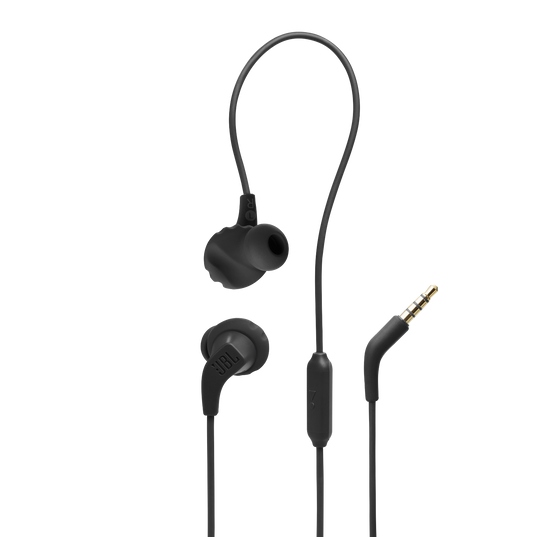 JBL Endurance Run 2, Auriculares deportivos cableados 3.5 mm con micrófono (Negro) · JBLENDURRUN2BLKAM