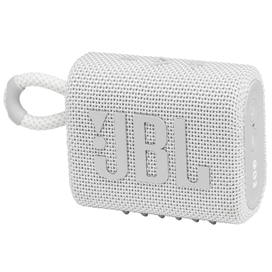 JBL Go 3, Altavoz portátil Inalámbrico, Bluetooth, 5h, Blanco · JBLGO3WHTAM
