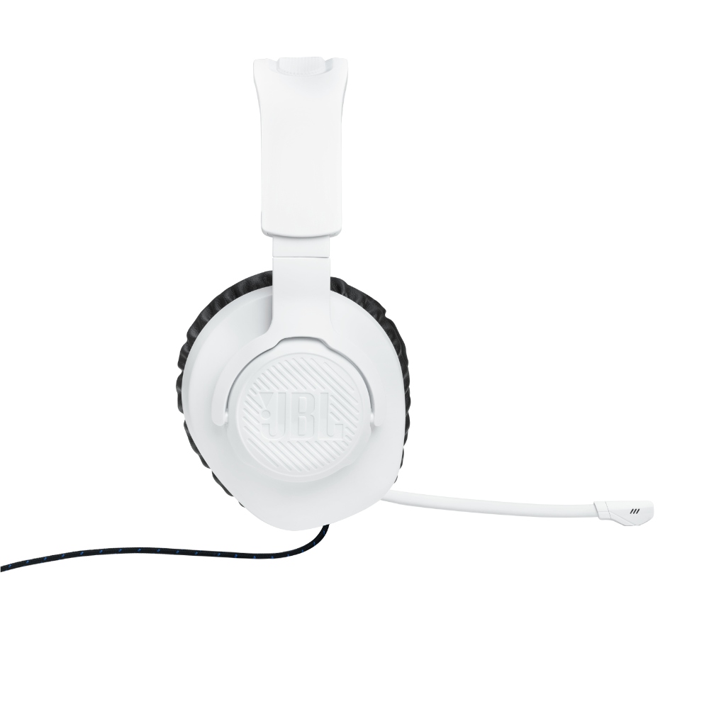 JBL Quantum 100P Console, Auriculares Gaming con cable 3.5mm y micrófono desmontable (Blanco) · JBLQ100PWHTBLUAM
