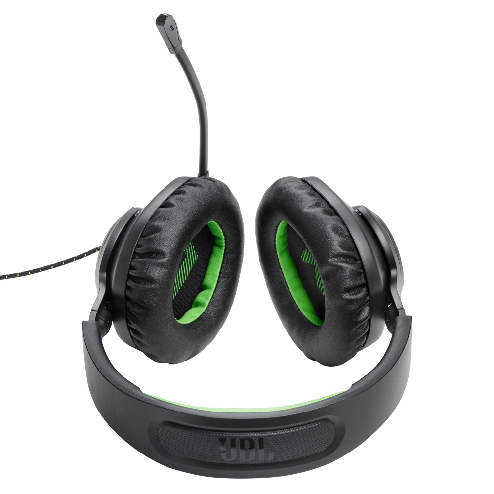 JBL Quantum 100X Console, Auriculares Gaming con cable 3.5mm y micrófono desmontable (Negro) · JBLQ100XBLKGRNAM