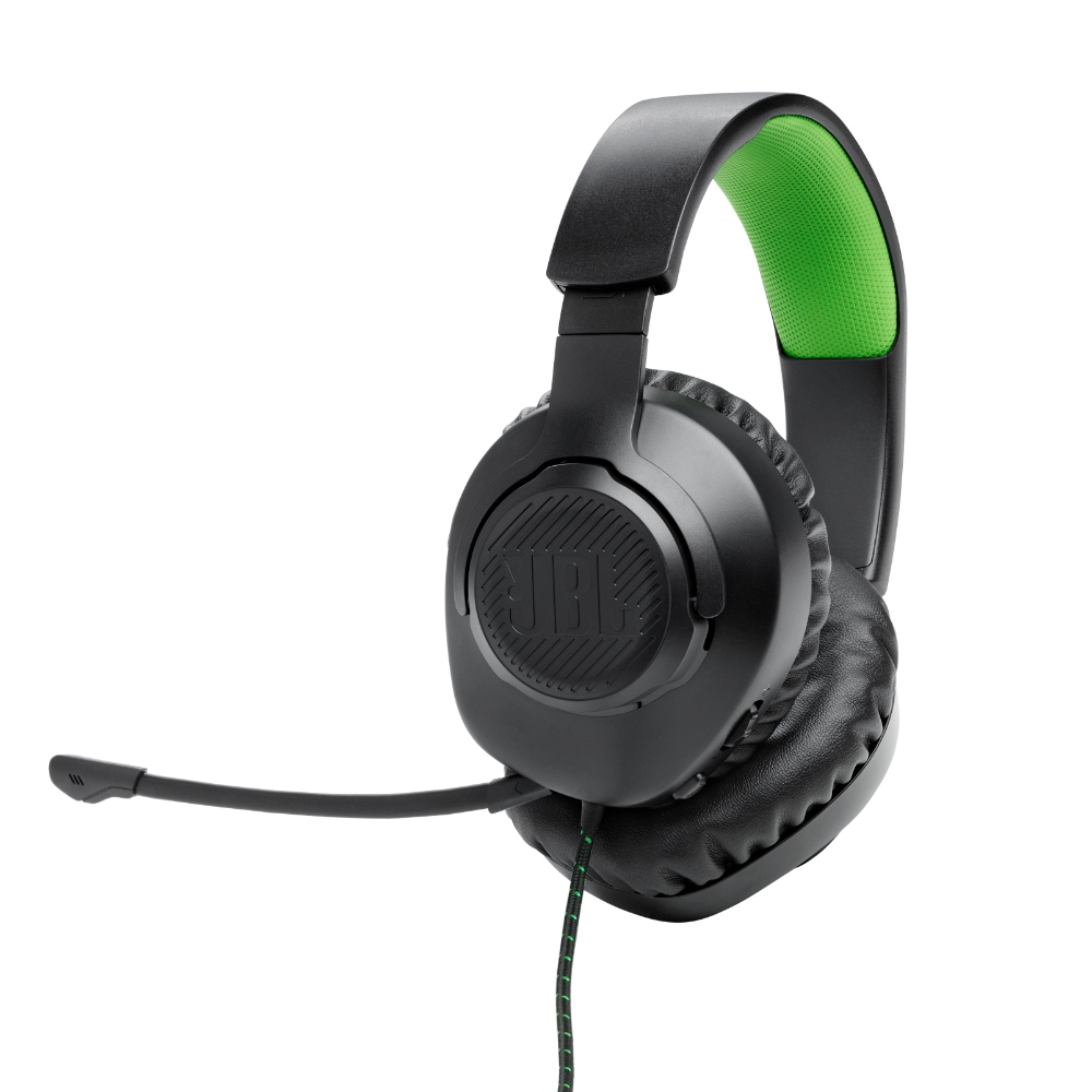 JBL Quantum 100X Console, Auriculares Gaming con cable 3.5mm y micrófono desmontable (Negro) · JBLQ100XBLKGRNAM