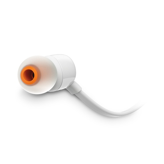 JBL T110, Auriculares cableados 3.5 mm con micrófono, Blanco · JBLT110WHTAM