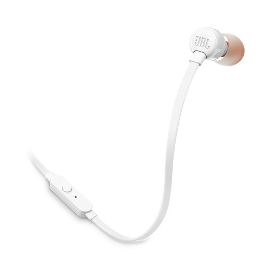 JBL T110, Auriculares cableados 3.5 mm con micrófono, Blanco · JBLT110WHTAM