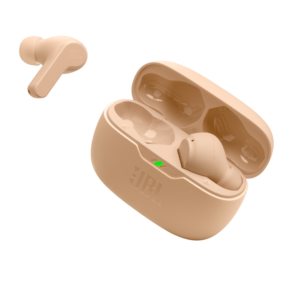 JBL Vibe Beam, Auriculares inalámbricos bluetooth con micrófono, 32h (Beige) · JBLVBEAMBEGAM