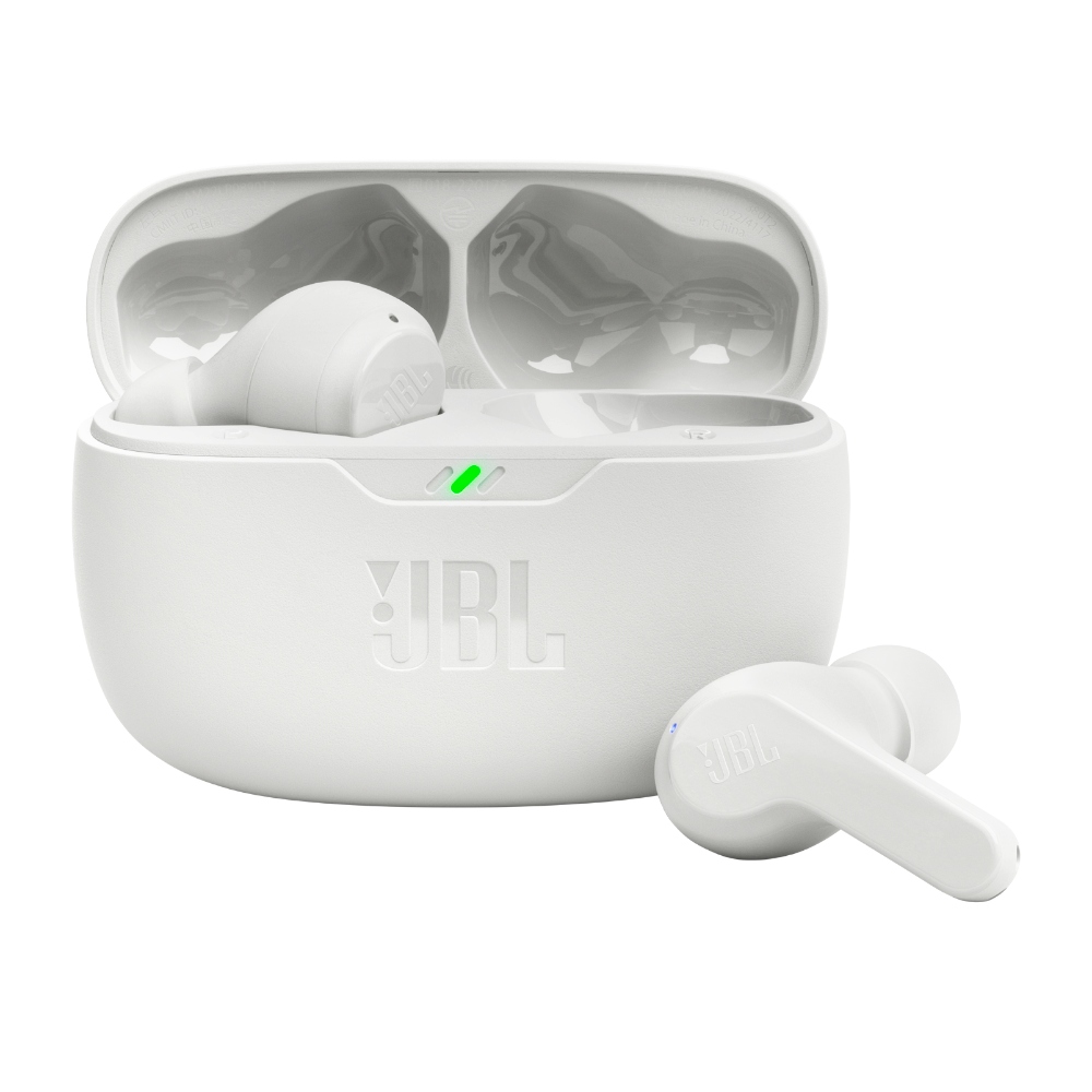 JBL Vibe Beam, Auriculares inalámbricos bluetooth con micrófono, 32h (Blanco) · JBLVBEAMWHTAM