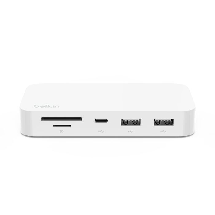 Belkin Connect, Adaptador multipuerto USB-C 6 en 1, 2x USB-A/USB-C/RJ45/Lector de tarjetas · INC011ttWH