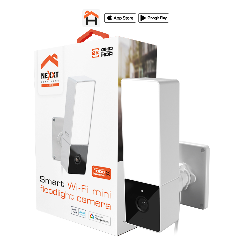 Nexxt Home, Cámara 2K inteligente Wi-Fi con proyector de 1000 lúmenes · NHC-F410
