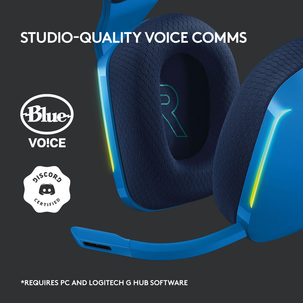 Logitech G733 LIGHTSPEED, Auriculares Gaming inalámbricos USB, RGB, PC/PS4, Azul · 981-000942
