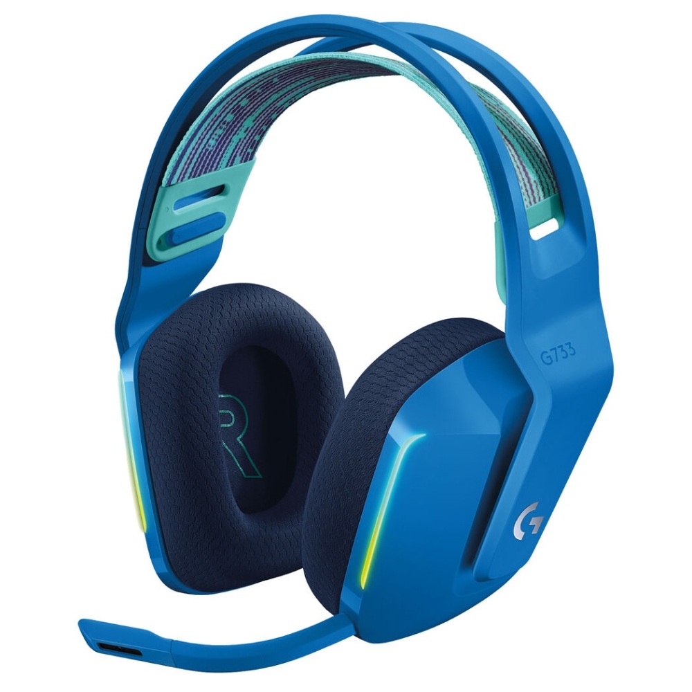 Logitech G733 LIGHTSPEED, Auriculares Gaming inalámbricos USB, RGB, PC/PS4, Azul · 981-000942