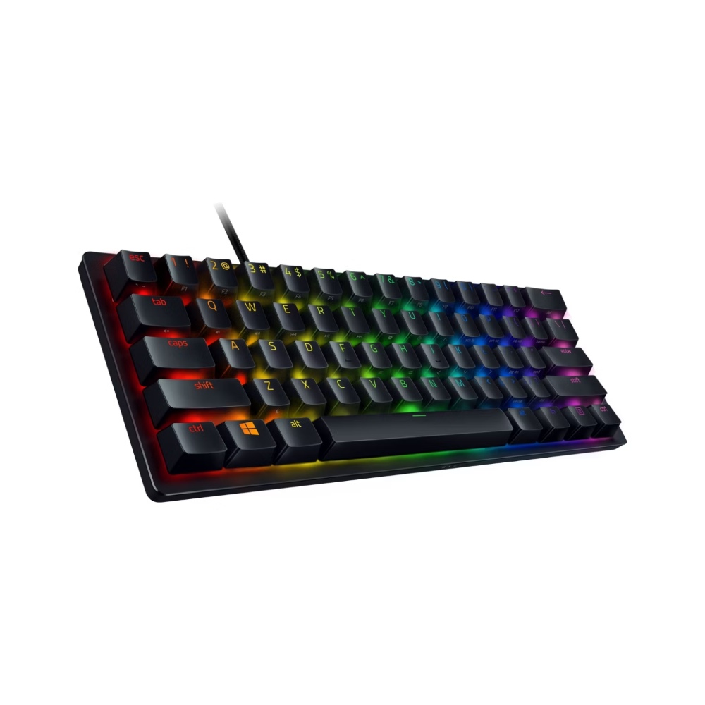 Razer Huntsman Mini 60%, Teclado Gaming Mecánico, Razer Optical lineale Switch (Red), Cableado, USB-C, RGB, Inglés, Negro · RZ03-03390200-R3M1