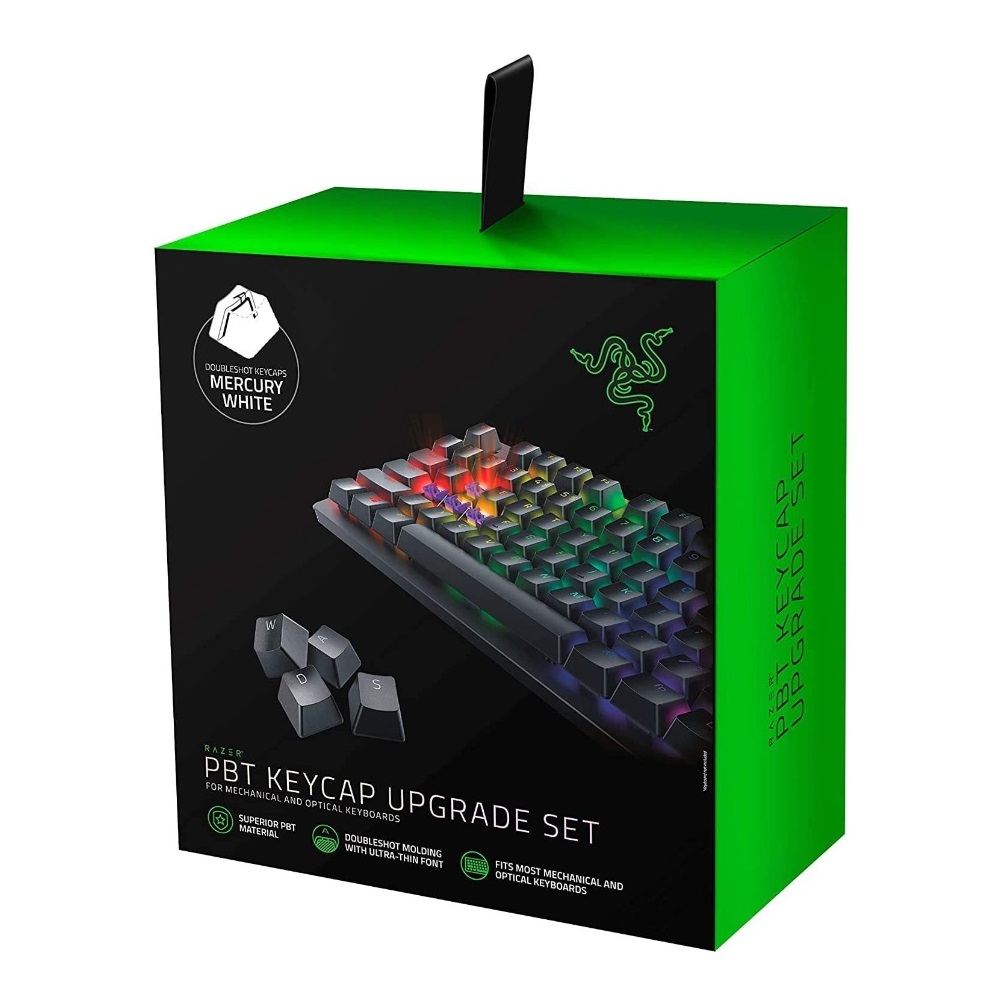 Razer Pbt Keycap Upgrade Set, Juego de mejoras de teclas PBT, Mercury (Blanco) · RC21-01490200-R3M1