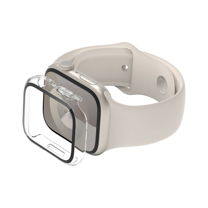 Belkin ScreenForce TemperedCurve 2 en 1 para Apple Watch 9/8/7/6/5/4/SE (45 mm, 44 mm), Transparente · OVG004zzCL-REV
