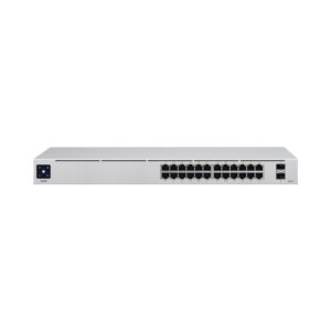 Ubiquiti UniFi Switch 24 PoE, Capa 2 de 24 puertos (16 PoE+, 8 GbE), 2 puertos 1G SFP, (95 W) · USW-24-POE