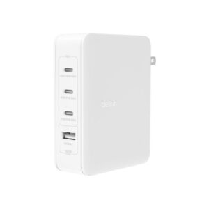 Belkin BoostCharge Pro, Cargador de pared GaN de 4 puertos (3xUSB-C/USB-A), 140 W · WCH014dqWH