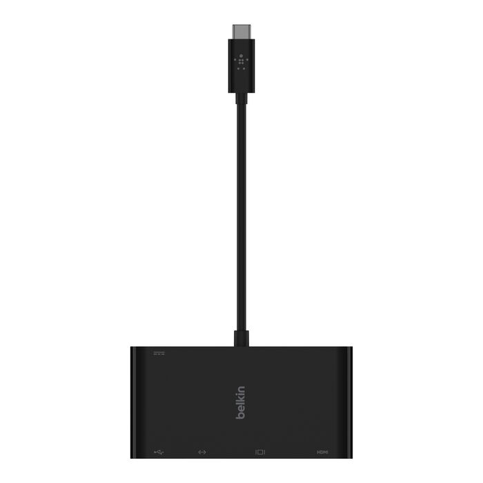 Belkin, Adaptador multimedia HDMI/VGA/Ethernet/USB-A + carga USB-C (100 W) · AVC004btBK