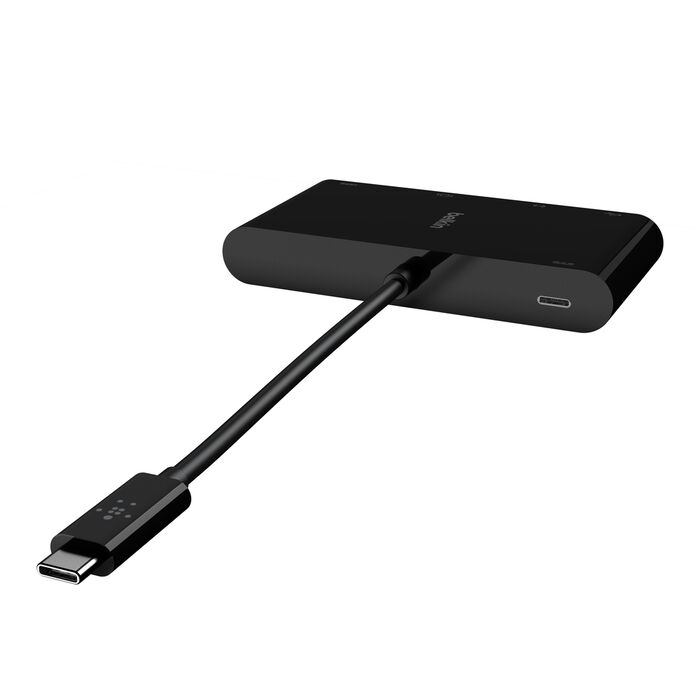 Belkin, Adaptador multimedia HDMI/VGA/Ethernet/USB-A + carga USB-C (100 W) · AVC004btBK