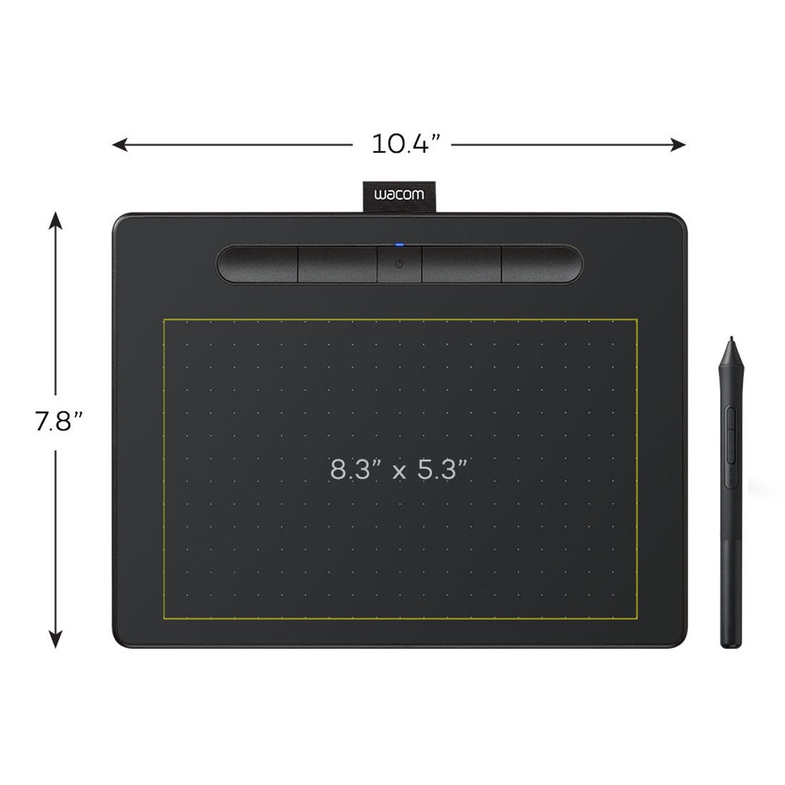 Wacom Intous Basic Medium, Tableta digital creativa (mediana 8.5 x 5.3″), USB, Bluetooth · CTL6100WLK0