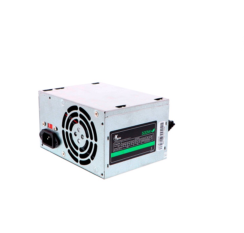 Xtech Power supply ATX (20+4pin), Fuente de poder de 500W con 2 conectores SATA · psu-230w