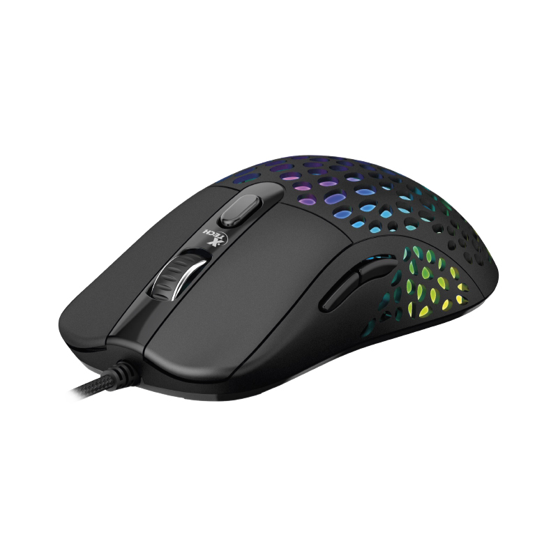 Xtech Swarm, Mouse Gaming 6 botones, Cableado USB, Óptico 6400 dpi, RGB, Negro · XTM-910