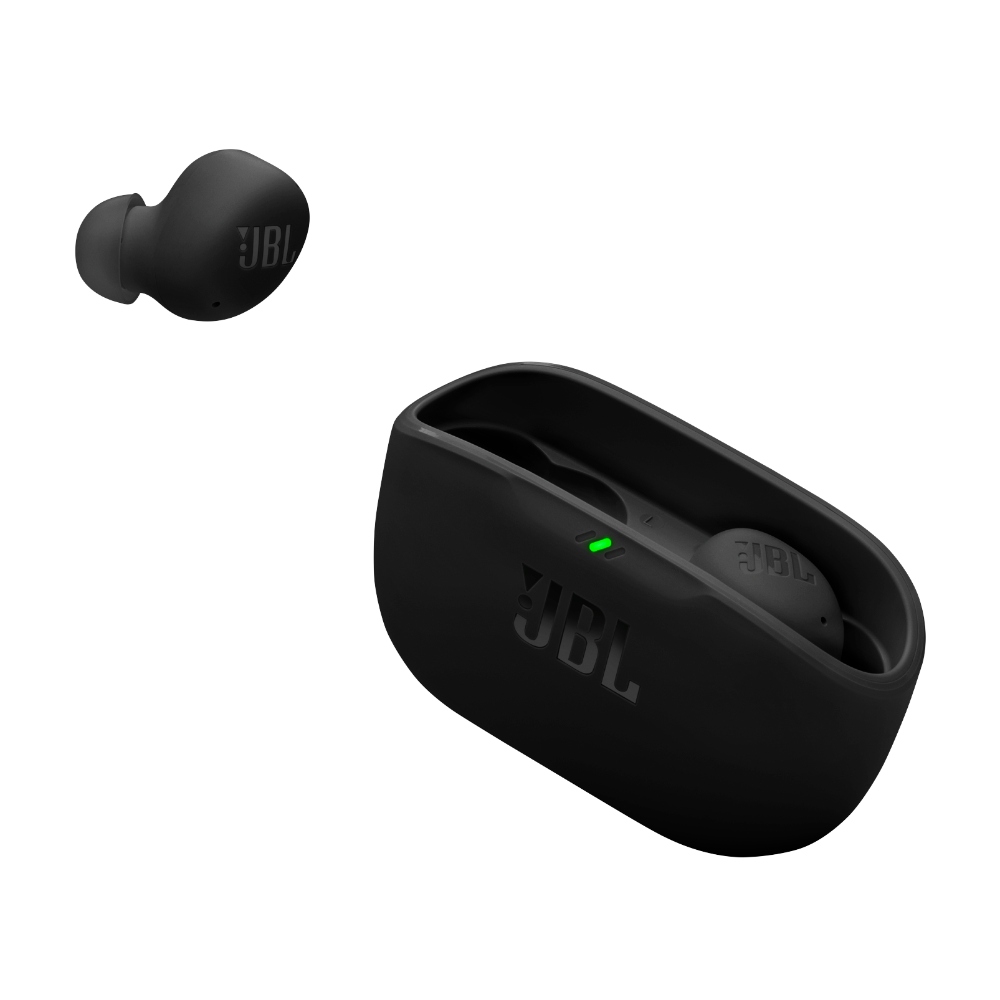 JBL Vibe Buds 2, Auriculares inalámbricos Bluetooth con micrófono, ANC, 40h (Negro) · JBLVBUDS2BLKAM