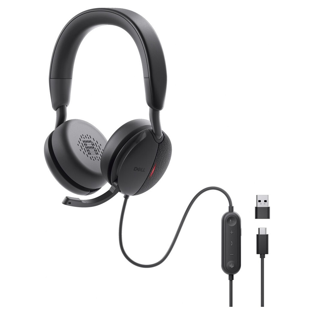 Dell, Auricular con Micrófono y cancelación de ruido, Cableado USB-C/A · WH5024-DWW