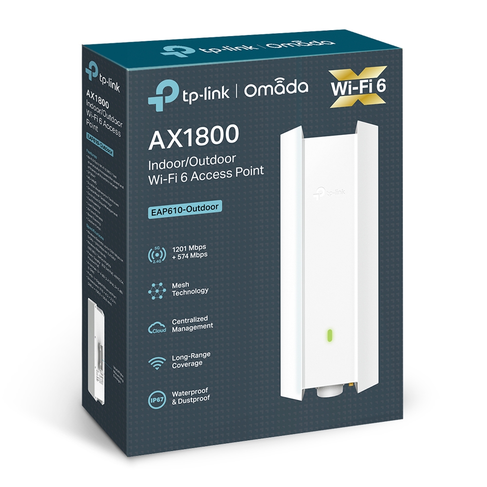 TP-LINK, Acces point AX1800, Gigabit, Wi-Fi 6, exterior/interior · EAP610-Outdoor