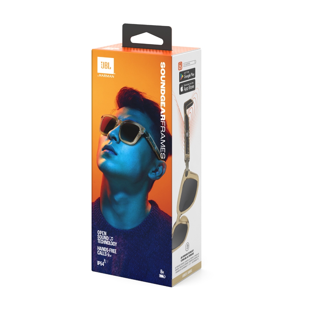 JBL Soundgear Frames Square, Gafas de sol con altavoz, Bluetooth, 8h (Amber) · JBLSNDGEARFMSSABR