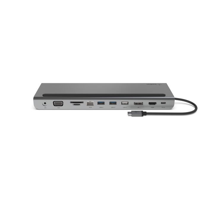 Belkin Connect, Adaptador Multipuertos 11 en 1, USB-C/USB-A/HDMI/VGA/DP/RJ-45/SD/MicroSD · INC004btSGY
