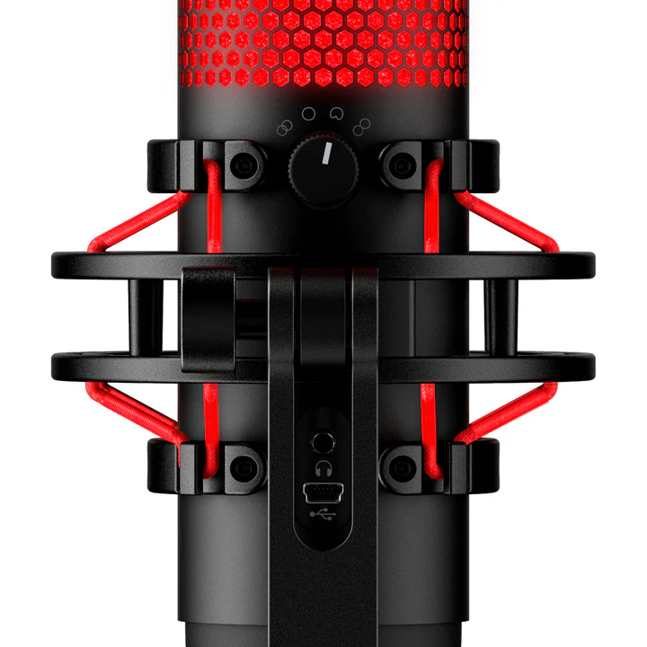 HyperX QuadCast, Micrófono USB Negro/Rojo · 4P5P6AA