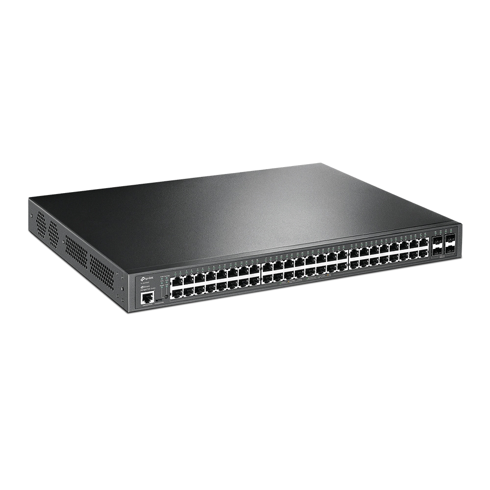 TP-Link, Switch JetStream de 52 puertos Gigabit L2+, (48x PoE+) (4x SFP), Gestionado, Rackeable, 384 W · TL-SG3452P