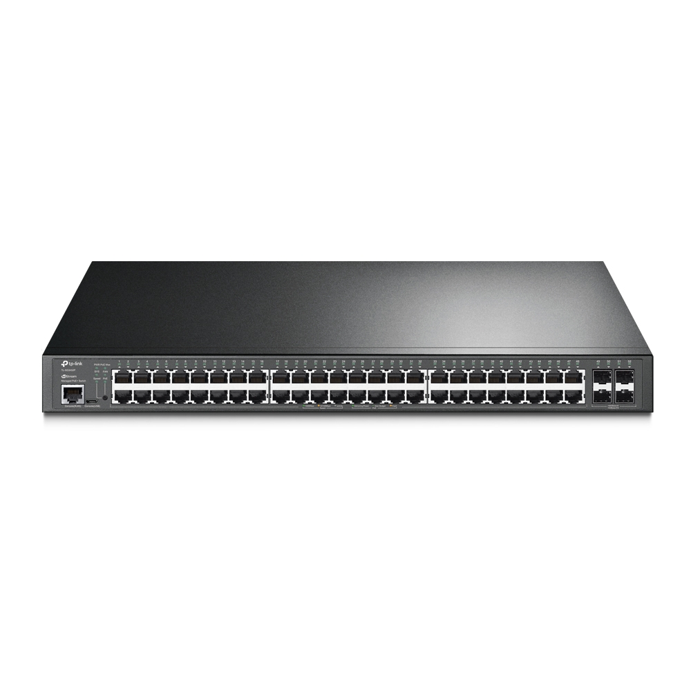TP-Link, Switch JetStream de 52 puertos Gigabit L2+, (48x PoE+) (4x SFP), Gestionado, Rackeable, 384 W · TL-SG3452P