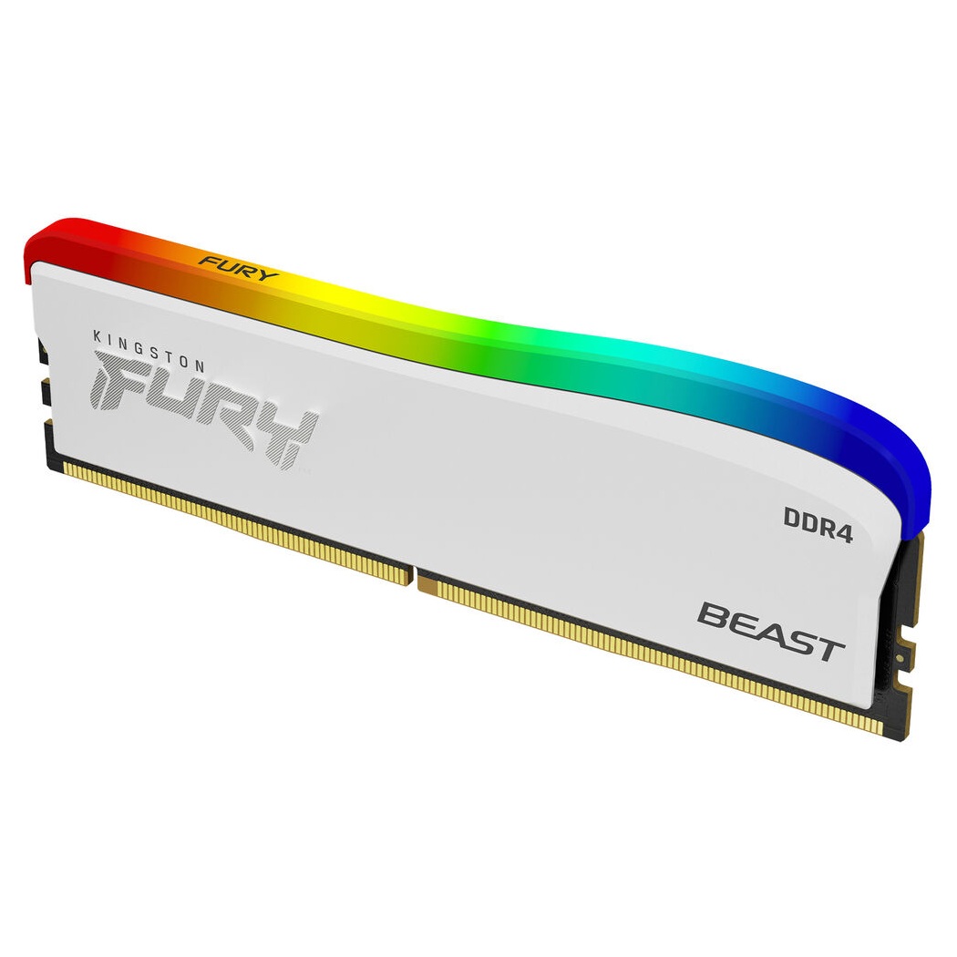 Kingston FURY Beast RGB Special Edition, Memoria RAM para PC de 8GB DDR4, 3200 MHz, 288-pin DIMM, PC4-25600, CL16, Blanco · KF432C16BWA/8