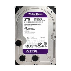 Western Digital Purple, Disco duro HDD para video vigilancia 3 TB de 3.5″, SATA III 6 Gb/s, 256MB Cache · WD33PURZ