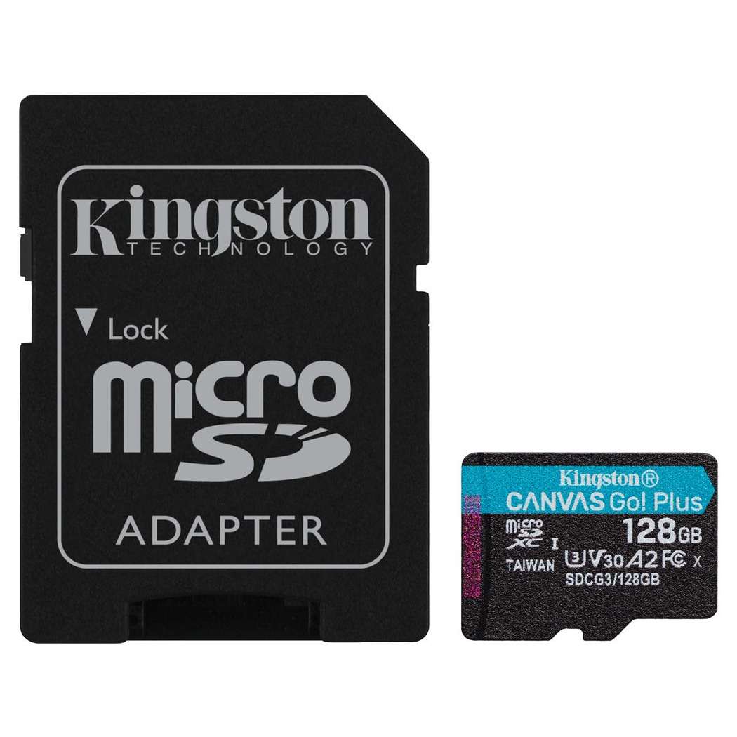 Kingston Canvas Go! Plus, Tarjeta de memoria microSD de 128 GB · SDCG3/128GB