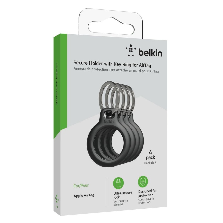 Belkin Secure Holder con llavero para AirTag (Paquete de 4) · MSC001btBK