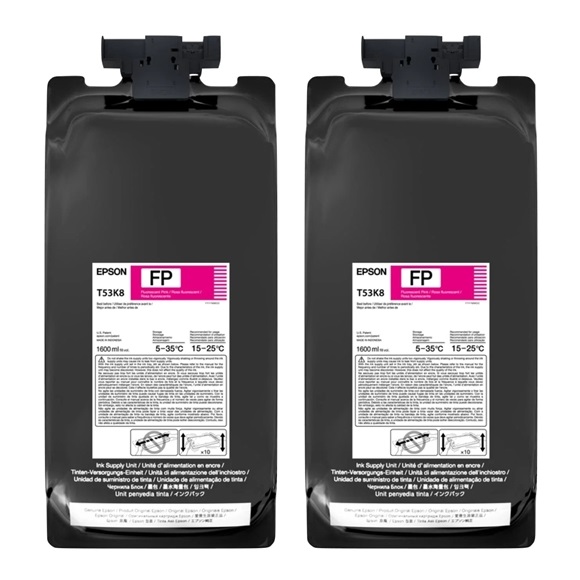 Epson T53K, Paquete de 2 bolsas de tinta UltraChrome DS para SureColor, 1.6 L, Rosa fluorescente · T53K820